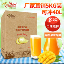 Dexinzhen chooses Indian golden mango juice concentrate 5kg mango juice beverage thick milk tea shop with raw materials