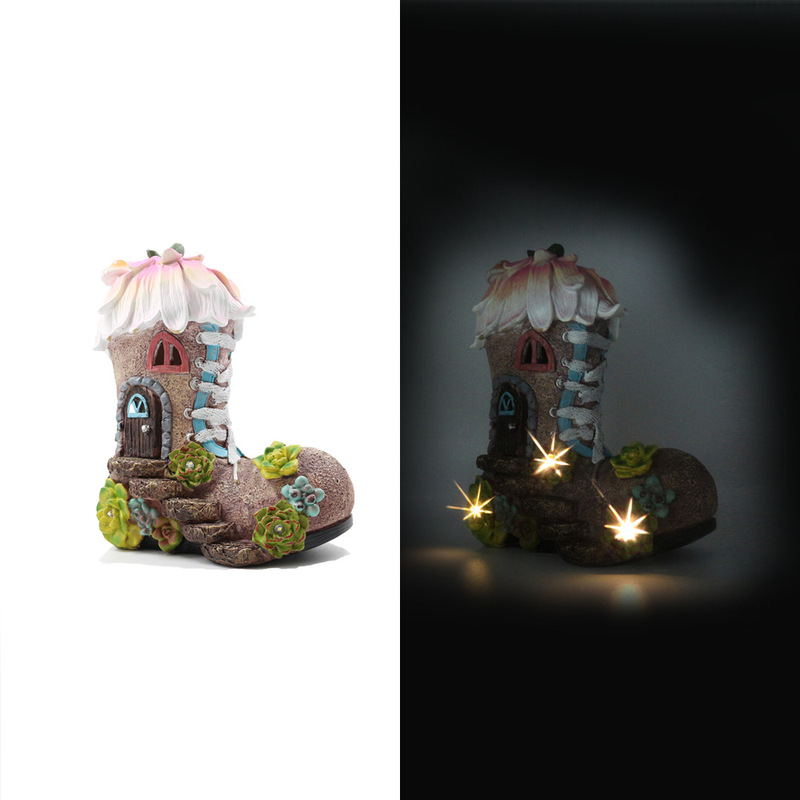 Cross-Border Amazon Garden Decoration Solar Resin Crafts Creative Shoe Lights Outdoor Solar Garden Lights