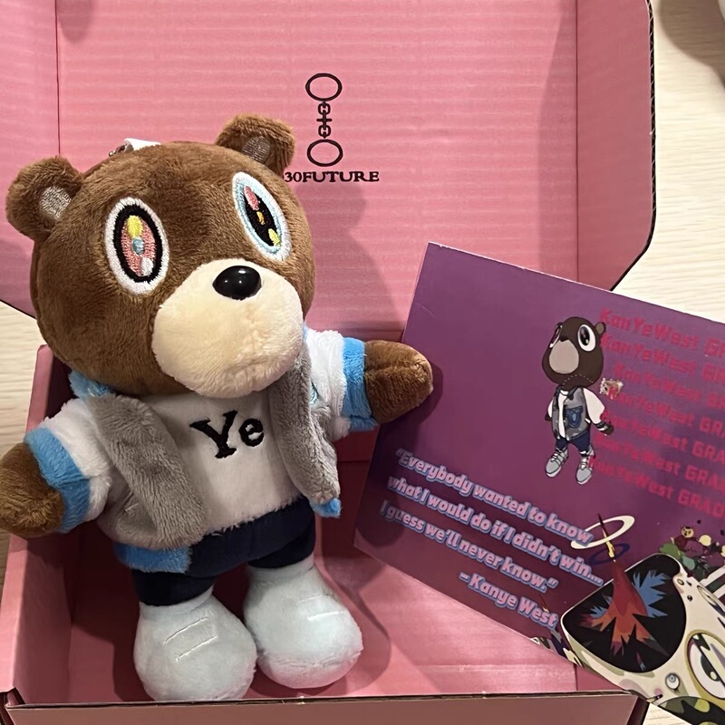 Kanye West/Kanye Dropout Bear Plush Pendant Kanye Same Style Hip Hop Trendy Keychain