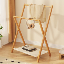 Bedside coat rack floor-standing small solid wood bedroom temporary clothing storage at night Nordic clothes hanger for home use