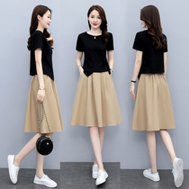 Cotton linen suit female summer 2022 new display slim fit dress fashion collection waist linen two sets A character dress