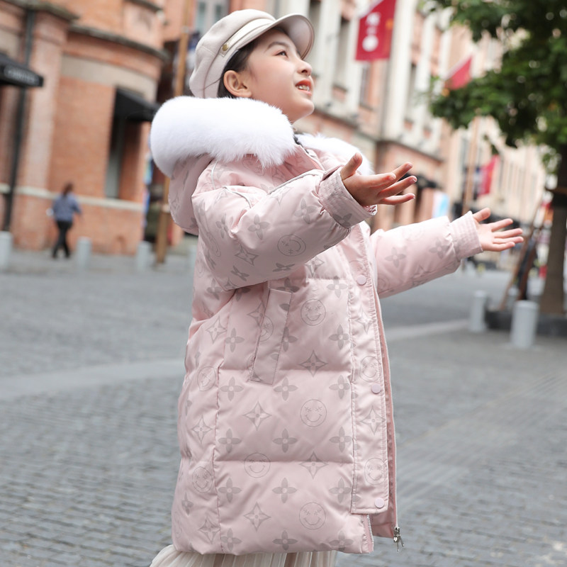 Girls down jacket 2022 new children in winter - long children thicken girls' clothing tide
