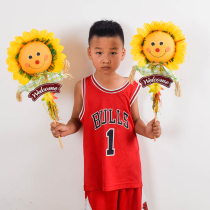 Simulation sunflower cloth kindergarten Floral cartoon sunflower 61 performance props performance flower dance flower decoration