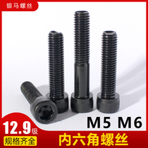 Full tooth 12 9 grade M5 M6 hexagon socket Bolt high strength black hexagon screw lengder screw