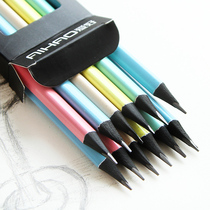 Hobby stationery Fresh Macaron black wood triangle rod pencil 2B lead-free poison primary school drawing pencil with eraser