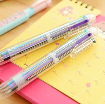 Full creative stationery Han Cool multi-color cute ballpoint pen multi-function Press color oil pen 6 refills