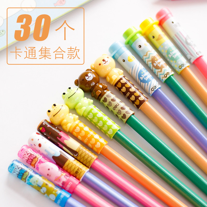 Powerful cartoon cute pen set pencil cap children's pencil set pencil extender primary school students protective cap pencil cover