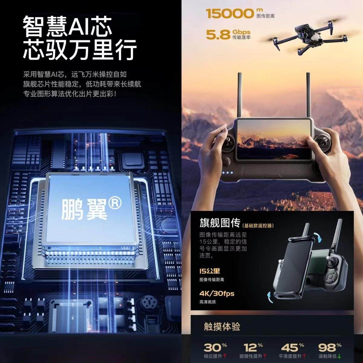 Pengyi P7 Drone with Touch Screen, High-Definition Aerial Photography, 8K Professional Three-Axis Digital Image Transmission, Anti-Shake Gimbal, Gps Positioning