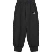 Semir childrens clothing childrens knitted trousers 2023 autumn and winter new style boys plus velvet warm pants girls fashionable style