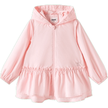 Semir Childrens Clothing Jacket 2024 New Girls Simple Hooded Top Childrens Fashion Versatile Spring Clothing Trend