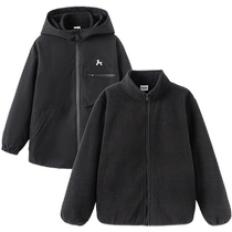 Semir childrens jacket 2024 new three-proof jacket loose hooded suit winter two-piece set for boys and girls