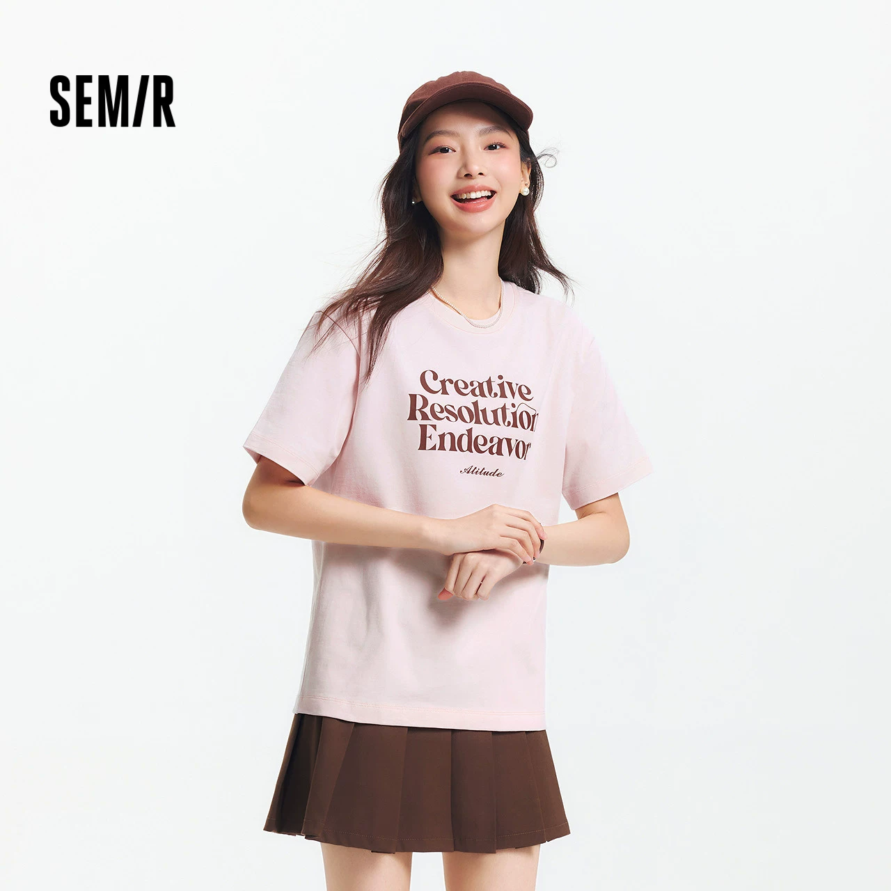 Semir, Tide, летняя хлопковая модная футболка с коротким рукавом, принт, свободный крой