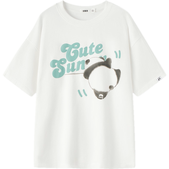 
Semir short-sleeved T-shirt for women's mid-length pure cotton panda top fun summer casual oversize clothes lazy
