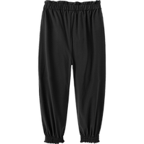 Semir childrens trousers 2024 new moisture-absorbent and quick-drying simple and versatile solid color pants summer girls leg-tie casual pants