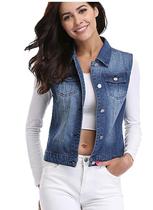 MISS MOLY womens fashion denim vest pure cotton 20104 US direct mail multi-color