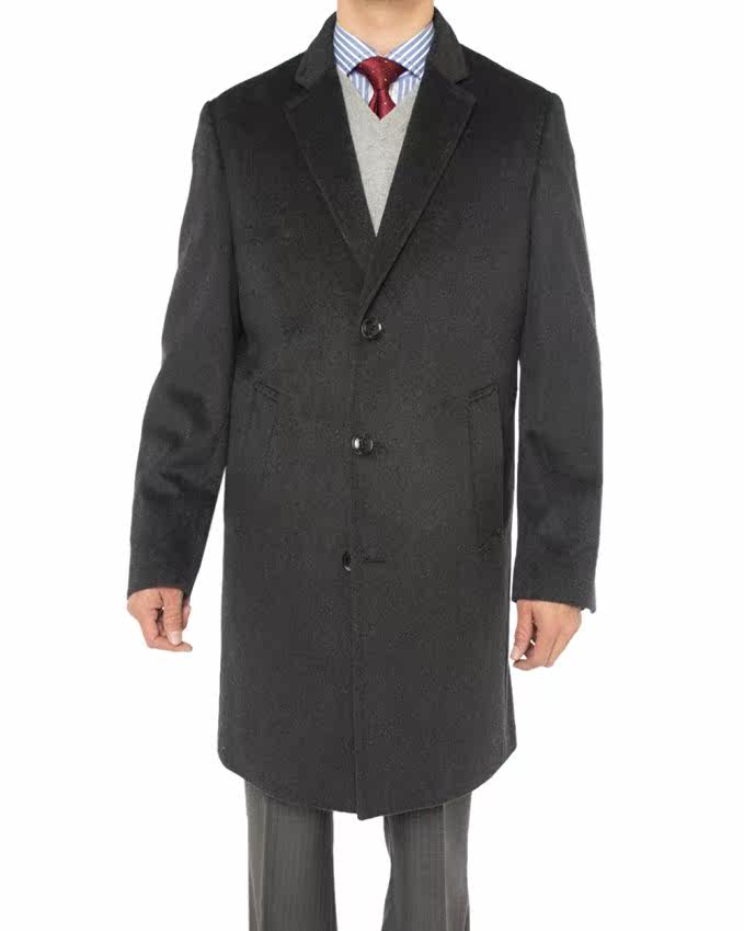 Luciano Natazzi men's midsize version of the coat, the coat 50% suede 50% Mao American straight mail
