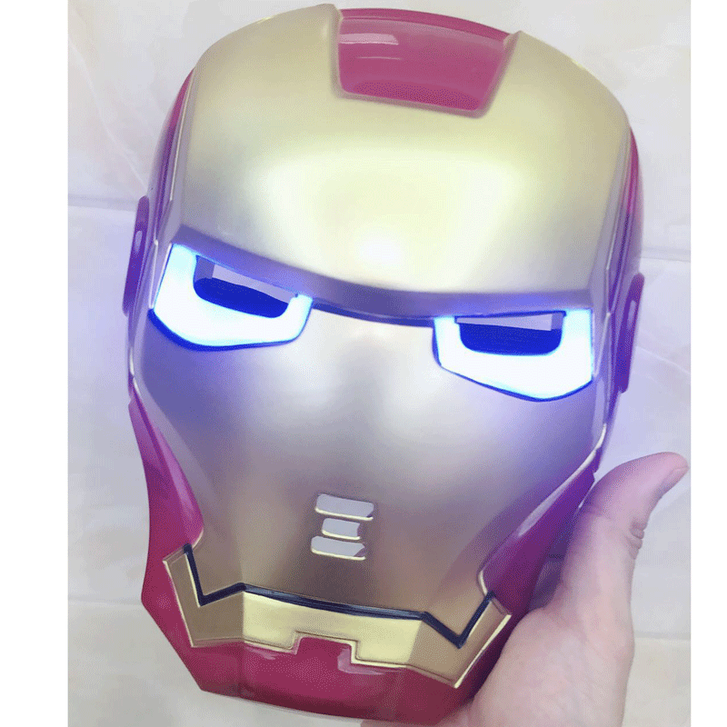 Steel Man Spiderman Mask Children Shining Toys Young Boy America Captain Shield Mask Cartoon Halloween