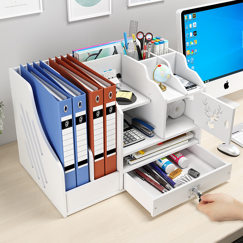 File shelf office desktop file box collection box and books for household artifacts in dormitory artifacts 3 plus 2 students with deskshelf materials multi - layer A4 paper drawer shelves shelf shelf shelf material