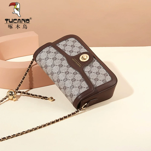 Модная сумка для телефона на одно плечо, цепь, французский стиль, премиум класс, на цепочке