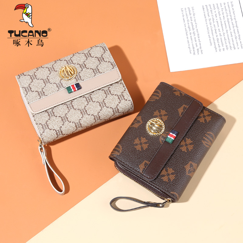 Woodpecker 2021 Zero wallets Women in small crowdDesign Multi-functional wallet Carpack one-piece Short Ins Money clip women
