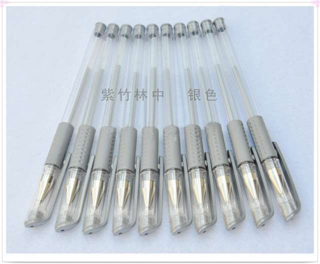 Silver Color White Middle Sex Pen North Bucket Seven Stars Motionless King Black Background Drawings Special Signature Silver White Pen