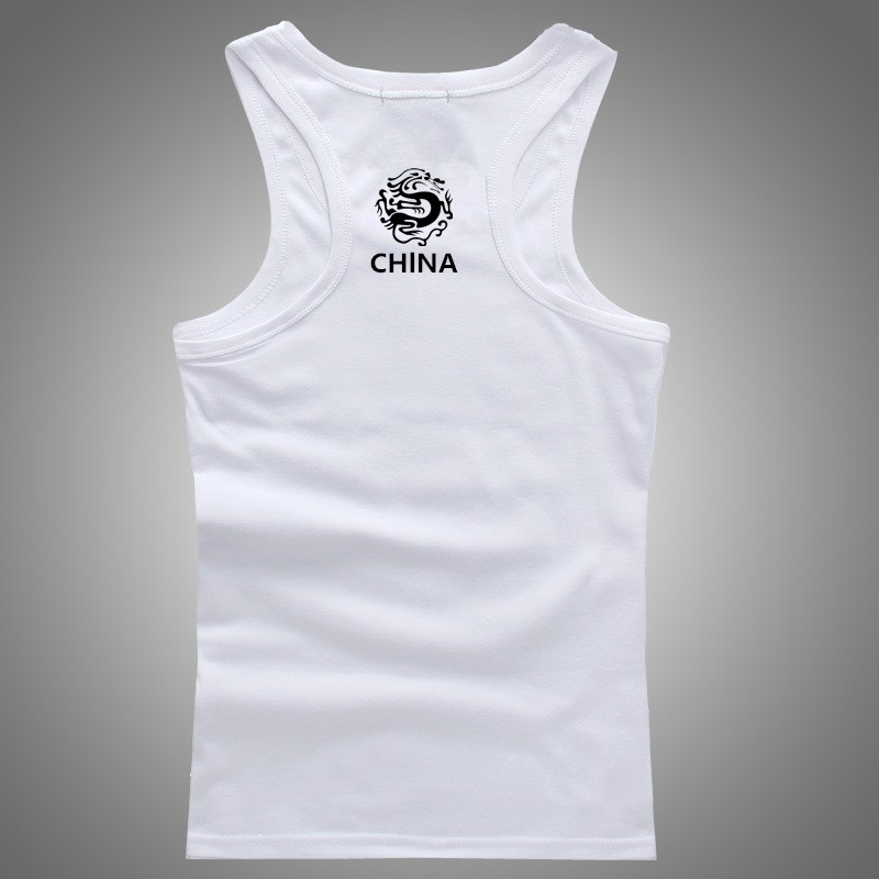 100cotton vest trẻ giải trí thủy triều mùa hè của nam giới cross-bar thể thao đáy hút áo nhân vật bông vest