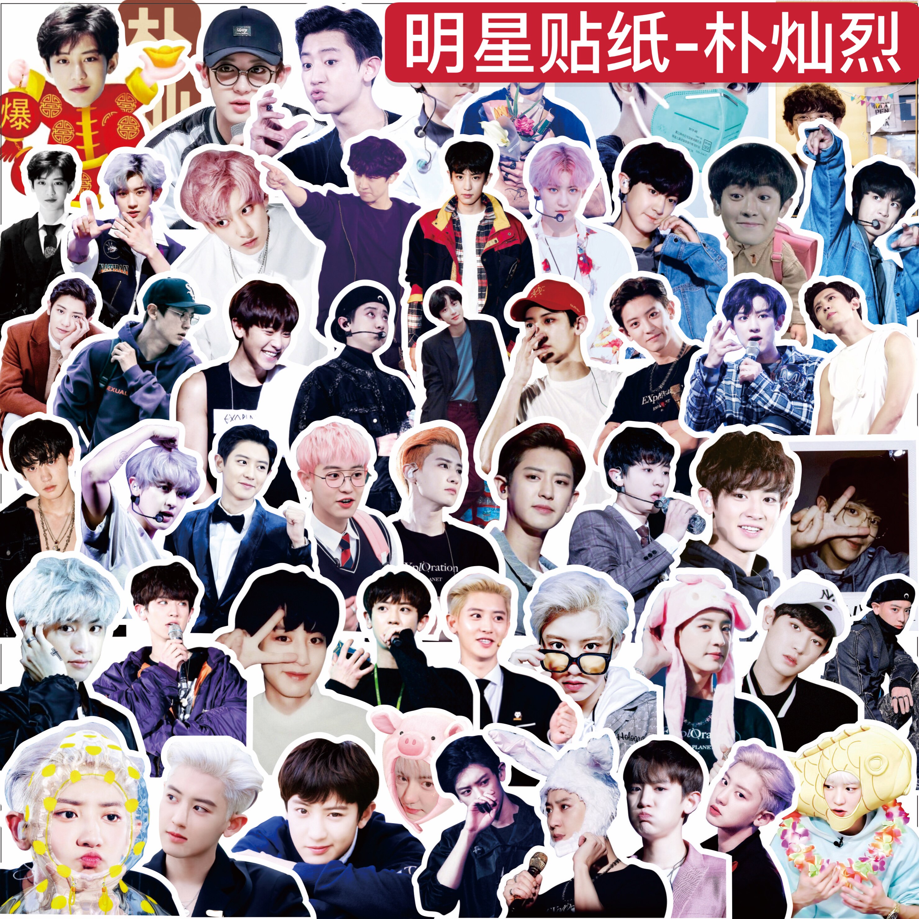 Park Chan-yeol hand book sticker EXO combination Korean star surrounding characters Mobile phone computer A book decoration diy stickers