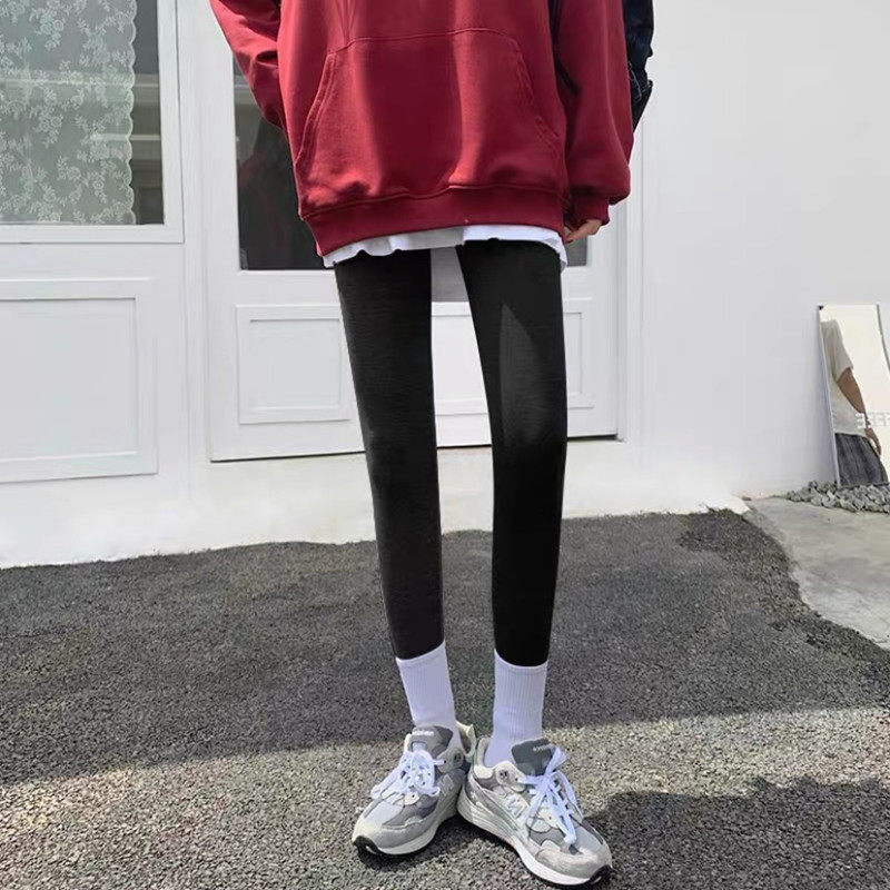 Japanese Inner Lap Pants Woman Spring Fall Outside Wearing New Tight Slim Leg Yoga Smoke Tubes Pants High Waist Elastic Shark Pants Trousers Long Pants