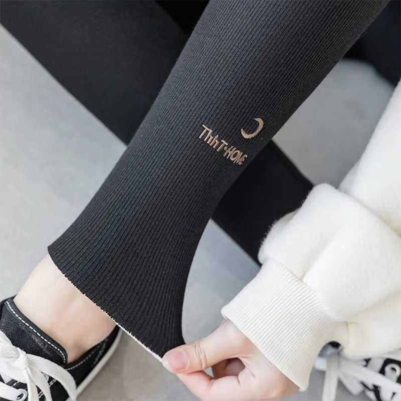 Inside Japan Hitch Pants Female Tthicker Lamb Suede Autumn Winter Plus Suede Thickened High Waist Tightening Elastic Expats Slim Outside Wearing Warm Pants