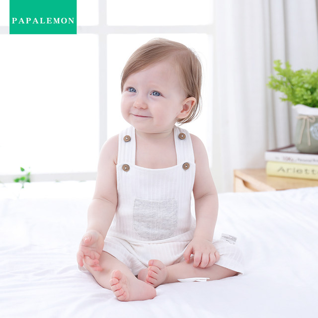 Baby onesie summer thin cute sling cool breathable sleeveless vest pure cotton Korean version baby romper summer