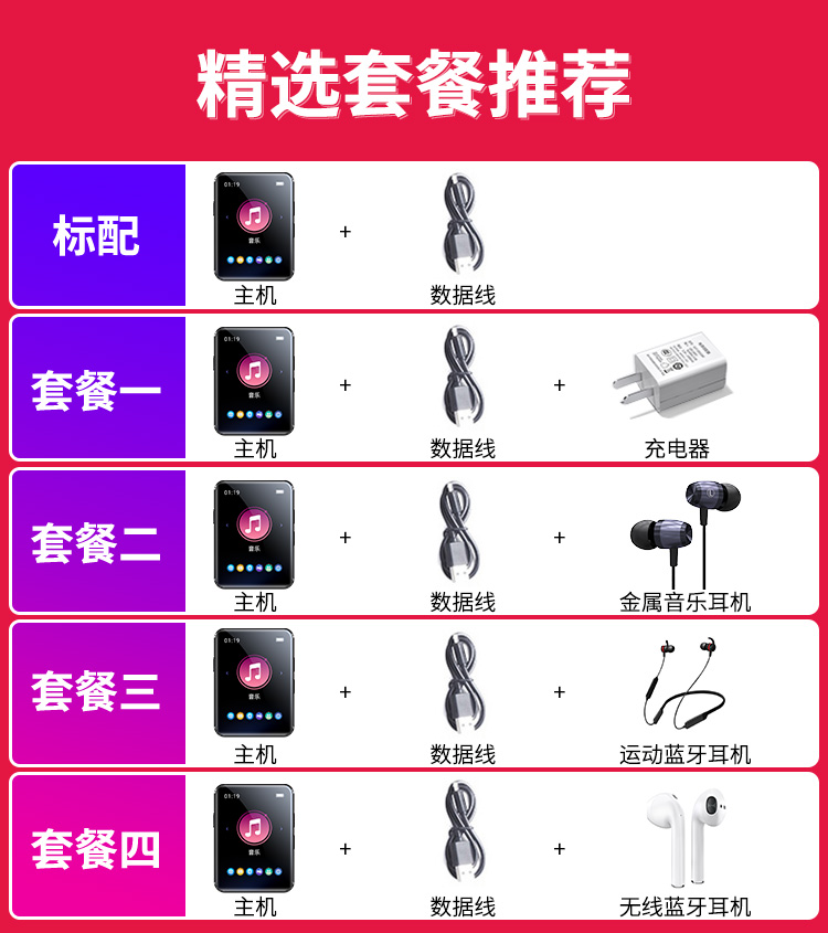 Toàn màn hình Bluetooth mp3 Walkman Student Edition Player E-book Reader mp4mp5mp6p3p4 - Máy nghe nhạc mp3 