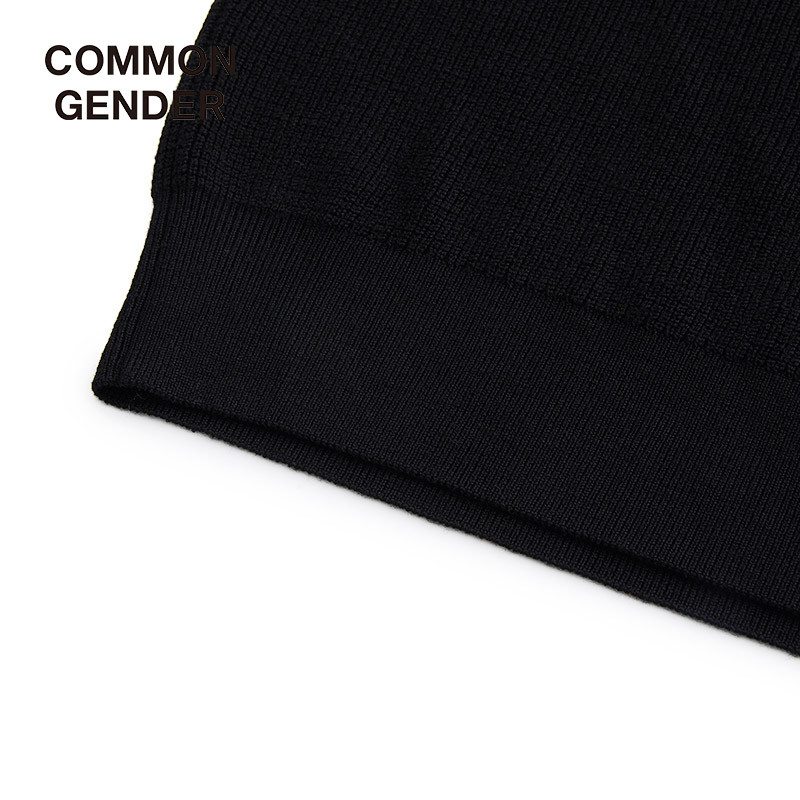 thương hiệu CG H-MOCO nam len đầu Polo áo len cá tính xu hướng đen.