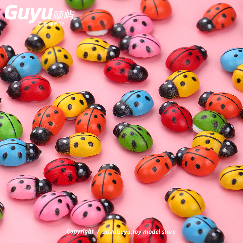 Miniature Landscape Ornaments, Flower Pot Decorations, Seven-Star Ladybug Model, Mini Crustacean Insect Potted Plant Animal Accessories Toys