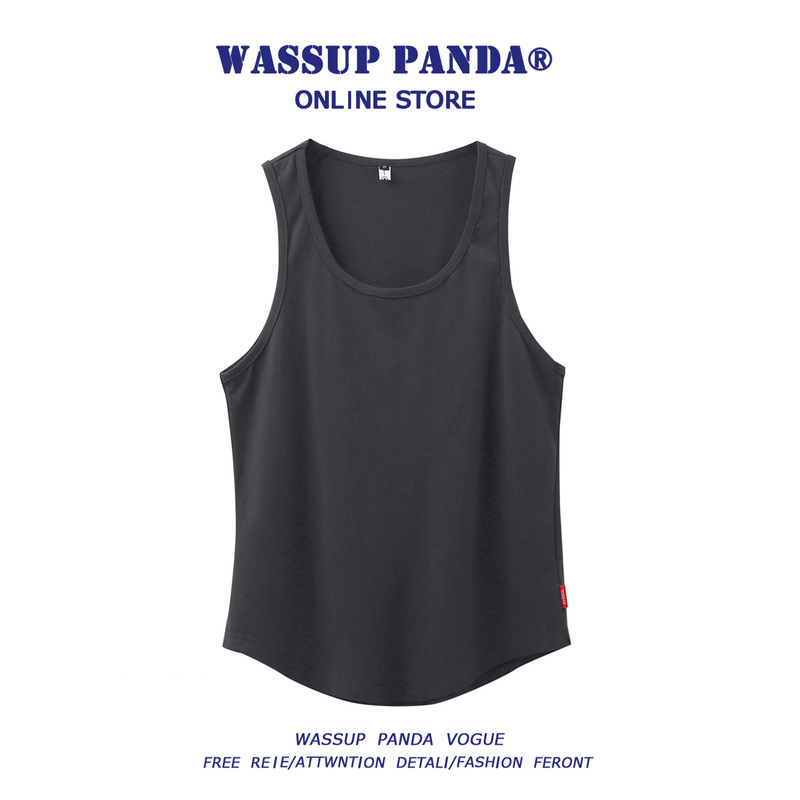 Wassup Panda Summer Sleeveless Vest for Men, Loose Trendy Casual Basketball Tank Top Sports T-Shirt