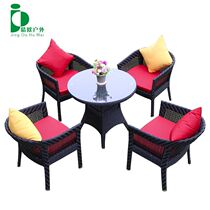 Euro outdoor balcony furniture Fujizhi 4 1 tables and chairs outdoor garden courtyard Roundtable Euro - style sofa chairs