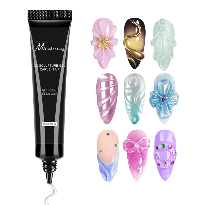 3D Stereo Gel Metal Nail Decorations, Sticky Diamond Glue, Phototherapy Uv Non-Flowing Shaping Gel, Exclusive for Nail Salons