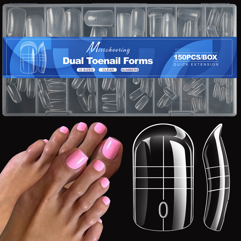 Nail Art Toe Nail Mold with Scale Fingerless Paper Holder Quick Painless Crystal Extension Phototherapy Toenail Model Mold