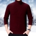 Winter Ordos City 100% áo len cashmere nguyên chất cho nam áo len dày len trung niên áo len cơ bản cao - Áo len