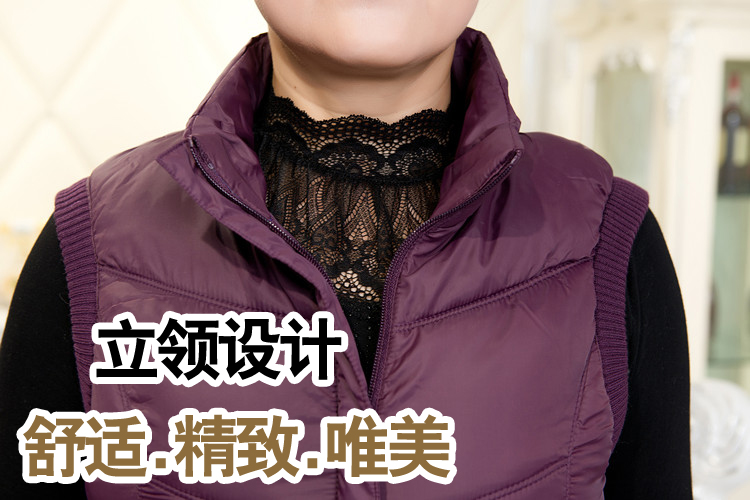 2018 áo mẹ mới mùa thu và mùa đông nữ trung niên dày xuống cotton cỡ lớn áo vest ấm áp vai ngắn ao kieu dep
