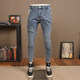2024 New Jeans Men's Summer Thin Stretch Slim Pints ​​with Diagonal Pockets Trendy Korean Style Casual Nine-Point Pants