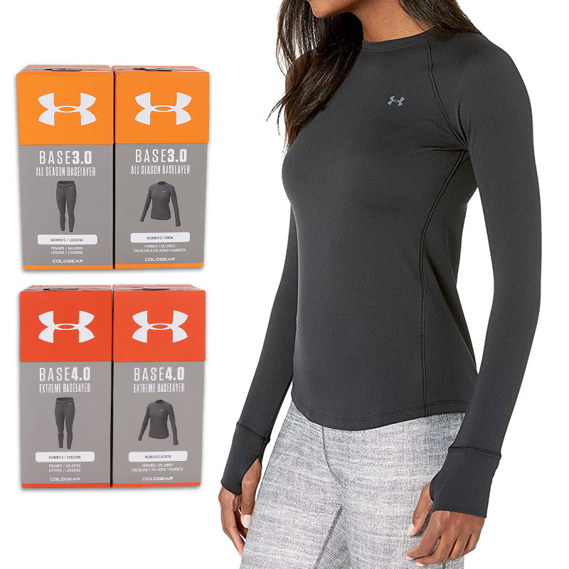 US size Under Armor Ski Underwear Set Base 2 0 3 0 4 0 Women's Winter Thickening Plus Velvet Cold Protection