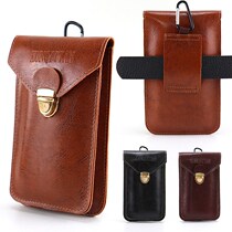 Mobile phone bag hanging pants waist new mens mobile phone bag ultra-thin waterproof wearing leather belt multifunction belt hanging bag comeback