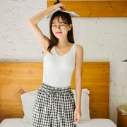 Áo vest nữ cotton đơn giản có đệm ngực không có vòng thép BRA-TOP áo ngực nữ mùa hè tích hợp đáy