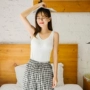 Áo vest nữ cotton đơn giản có đệm ngực không có vòng thép BRA-TOP áo ngực nữ mùa hè tích hợp đáy áo lót nam sát nách