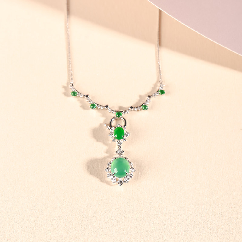 Aq3 Jomtien Emerald Women's Ring Personalized Fashion Korean Edition 18K Gold With Ice Green Egg Single Row Fine Grain Ring