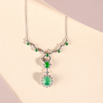 Aq3 Zhongtian Jade womens ring personality fashion Korean 18K gold inlaid green egg single row fine ring