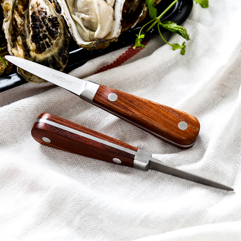 Thickened stainless steel oyster knife wood handle open oyster special knife special knife oyster god artifact open shell open oyster tool