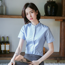 European station short-sleeved white shirt womens professional overalls 2021 summer New temperament anti-wrinkle dress