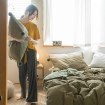 Foreign trade export simple Nordic wind cotton cut flower treasure velvet four-piece set autumn and winter thick warm bedding