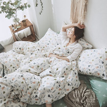 American pastoral cotton four-piece hipster floral cotton quilt cover sheets bed hats student dormitory bedding